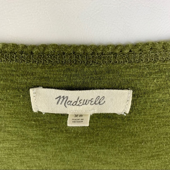 Madewell Scoopneck Scallop Stitch Green Baby Tee - Picture 7 of 11